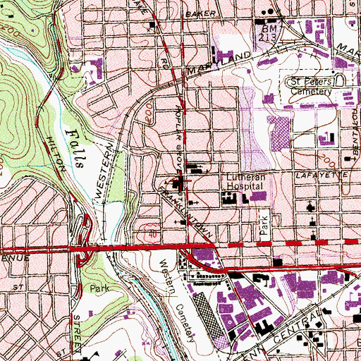 Topographic Map of Alexander Hamilton Elementary School, MD