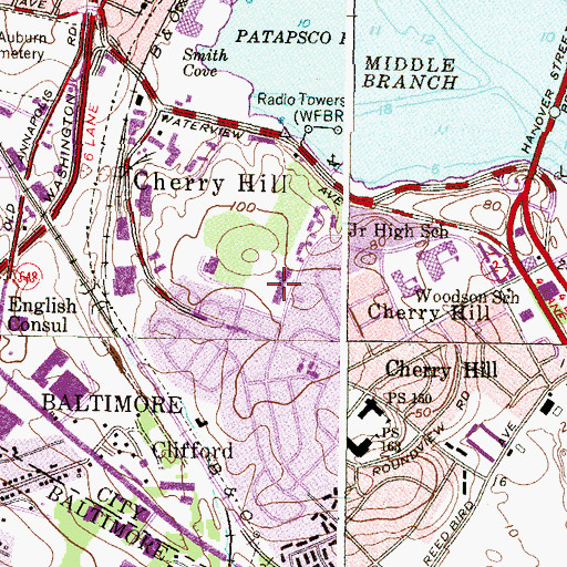 Topographic Map of Arundel Elementary - Middle School, MD