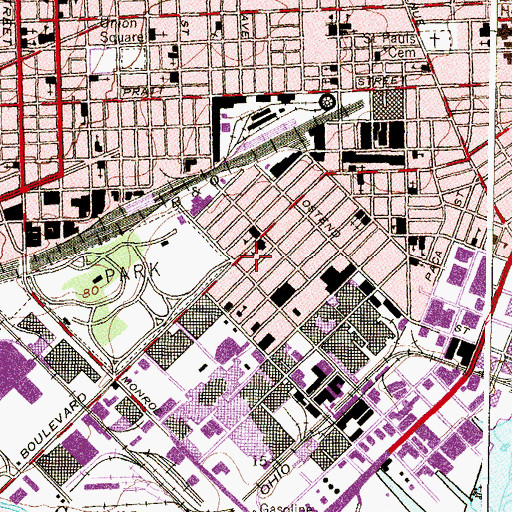 Topographic Map of Charles Carroll Barrister Elementary School, MD