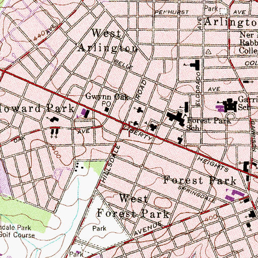 Topographic Map of Calvin M Rodwell Elementary School, MD