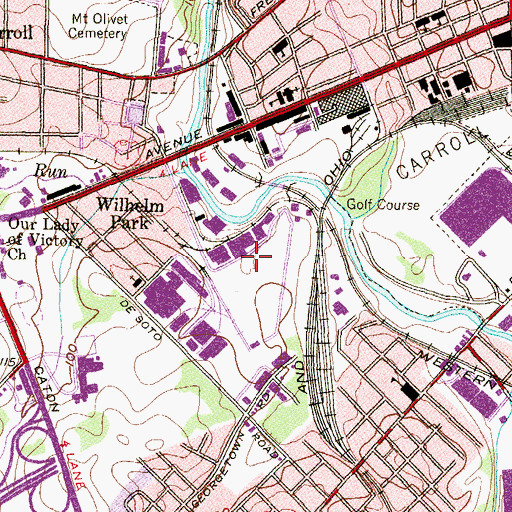 Topographic Map of Cross Roads Industrial Center, MD