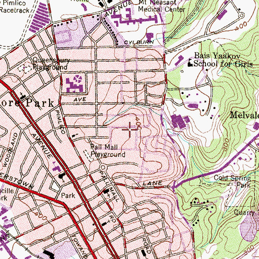 Topographic Map of Edgecombe Circle Elementary School, MD