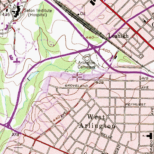 Topographic Map of Grove Park Elementary / Middle School, MD
