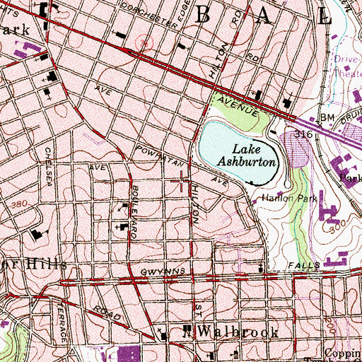 Topographic Map of Hilton Elementary School, MD