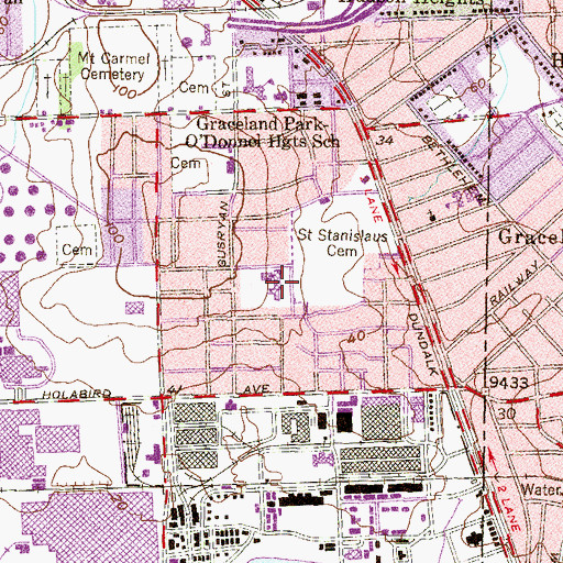 Topographic Map of Holabird Elementary / Middle School, MD