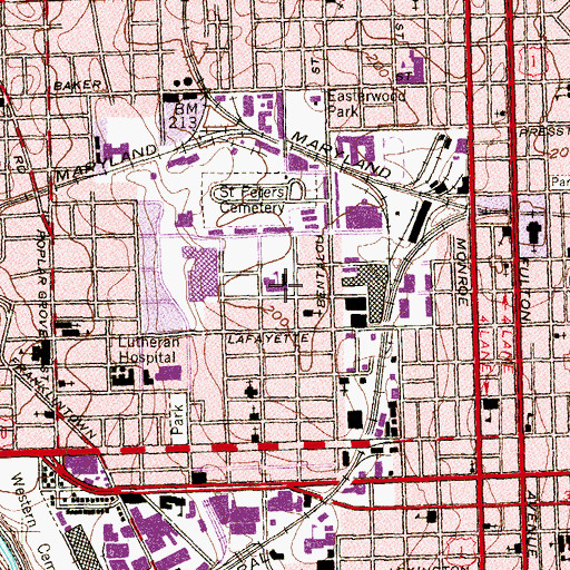 Topographic Map of James Mosher Elementary School, MD