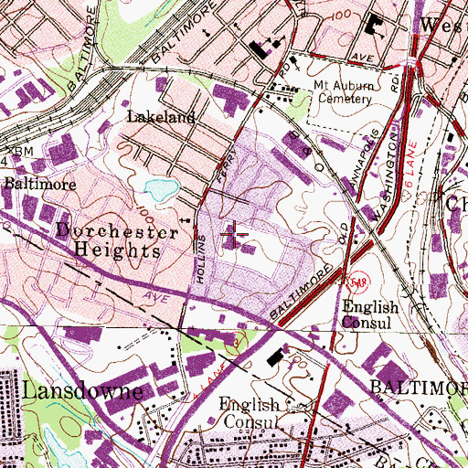 Topographic Map of Lakeland Elementary / Middle School, MD