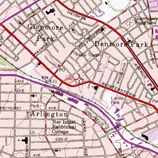 Topographic Map of Langston Hughes Elementary School, MD