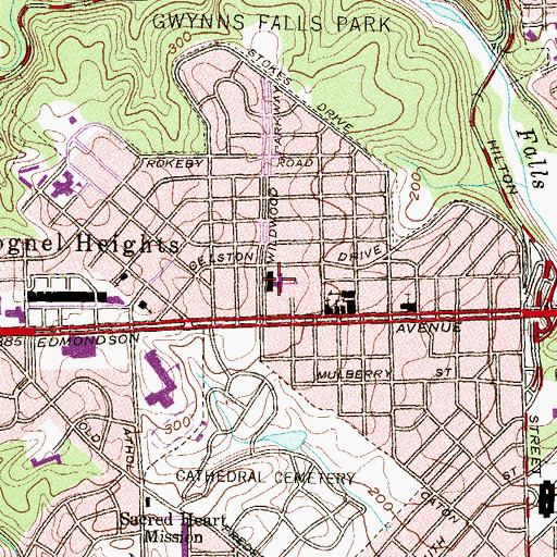 Topographic Map of Lyndhurst Elementary School, MD