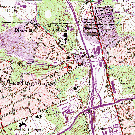 Topographic Map of The Mount Washington School, MD