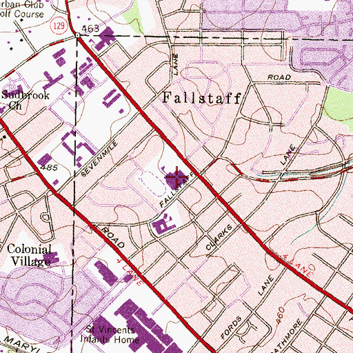 Topographic Map of Northwestern High School, MD