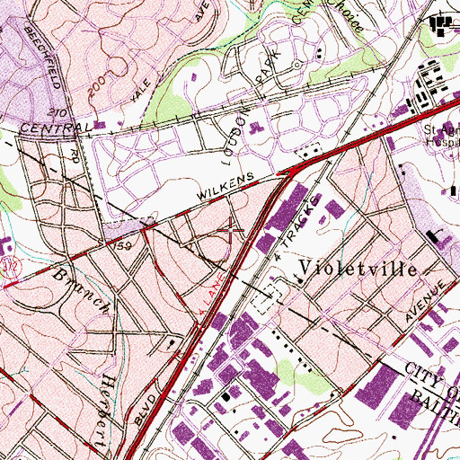 Topographic Map of Oaklee Village, MD