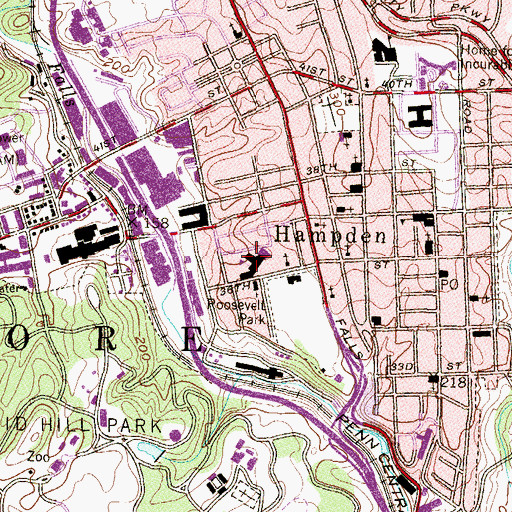 Topographic Map of Robert Poole Middle School, MD