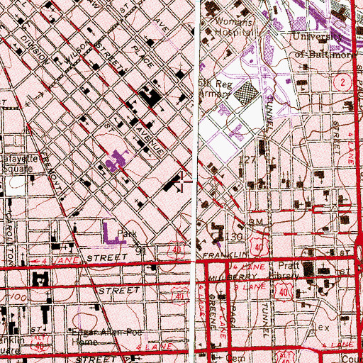 Topographic Map of The Historic Samuel Coleridge - Taylor Elementary School, MD