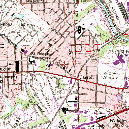 Topographic Map of Sarah M Roach Elementary School, MD