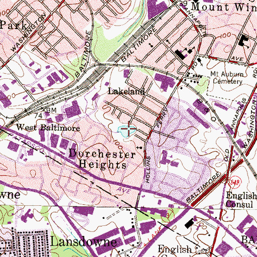 Topographic Map of Silver Lake, MD