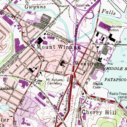 Topographic Map of Westport Academy, MD