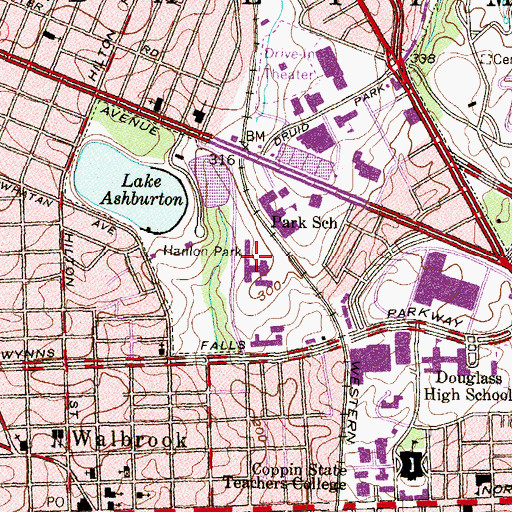Topographic Map of William H Lemmel Middle School, MD