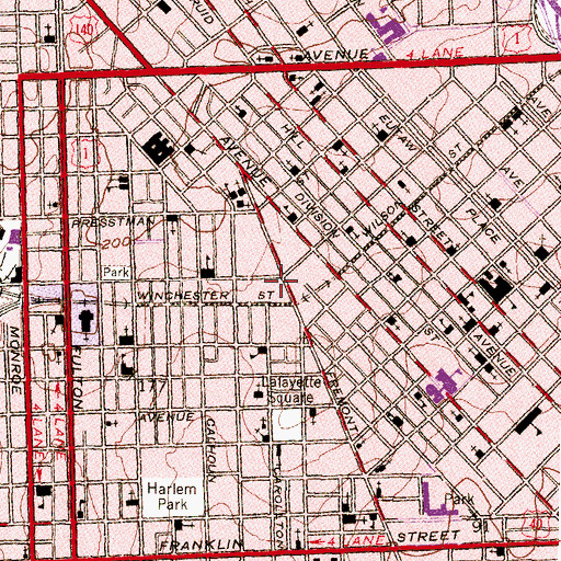 Topographic Map of William Pinderhughes Elementary School, MD