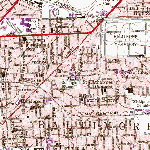 Topographic Map of Collington Square Elementary / Middle School, MD