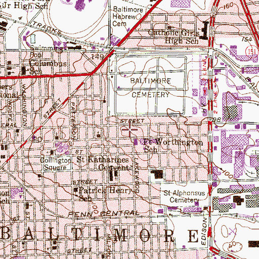 Topographic Map of Lakewood Elementary School, MD