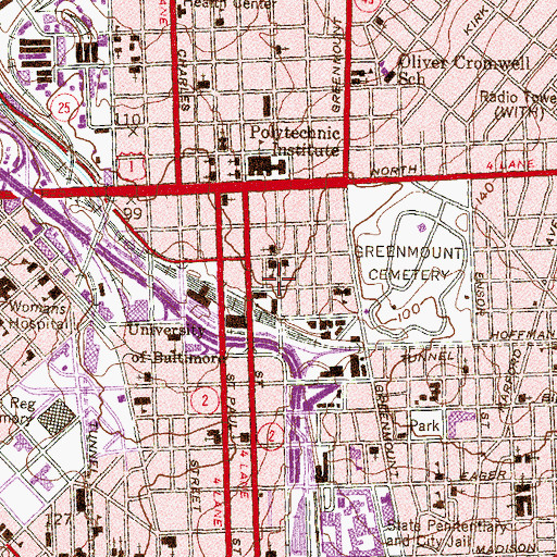 Topographic Map of Baltimore Montessori Public Charter School, MD
