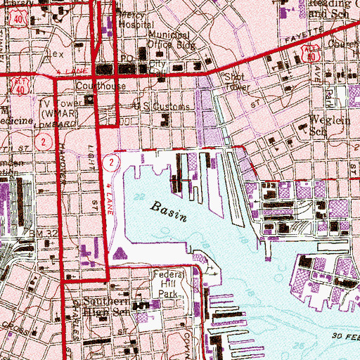 Topographic Map of National Aquarium, MD