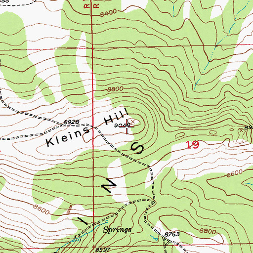Topographic Map of Kleins Hill, CO