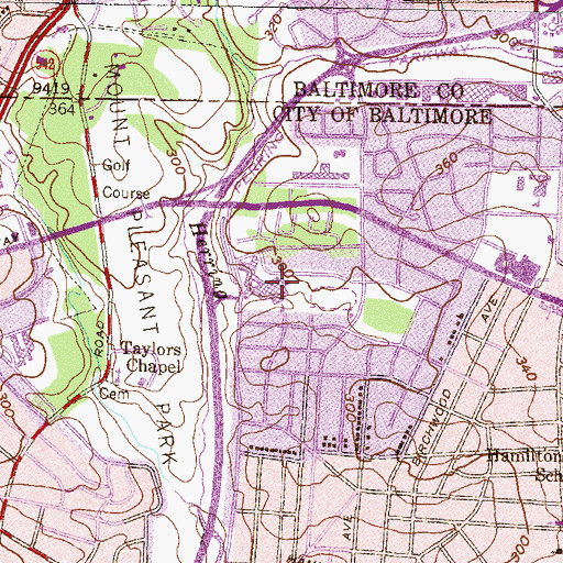 Topographic Map of WEB Dubois High School, MD