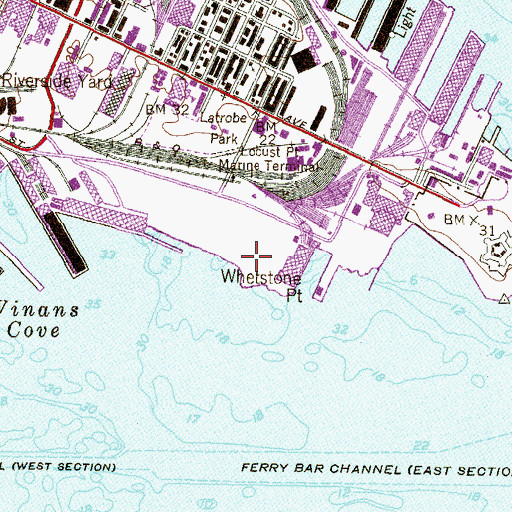 Topographic Map of South Locust Point Marine Terminal, MD