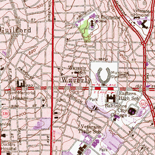 Topographic Map of Venable High School, MD