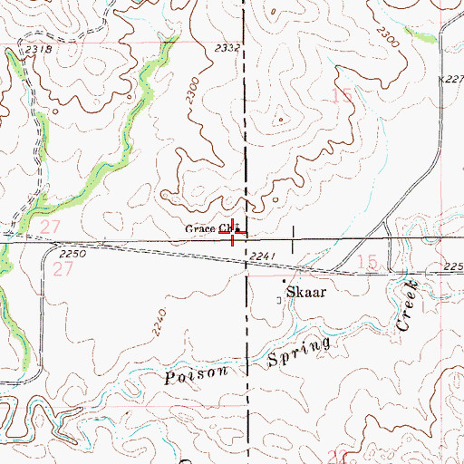 Topographic Map of Grace Lutheran Church, MT