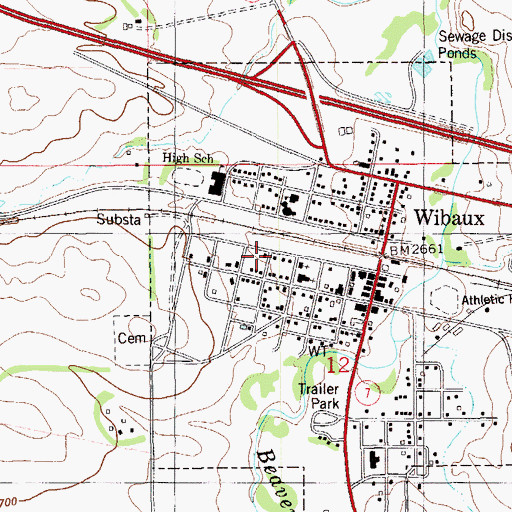 Topographic Map of Assembly of God Calvary Temple, MT