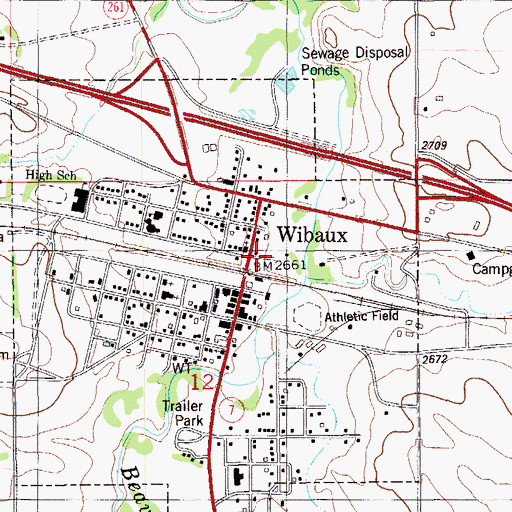 Topographic Map of Maus Trailer Court, MT