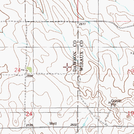Topographic Map of Woodville School (historical), MT