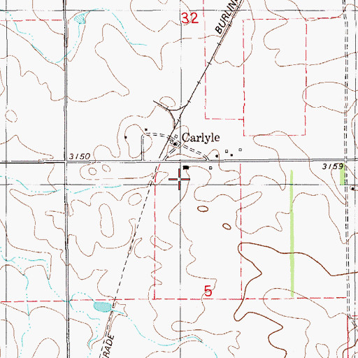 Topographic Map of Carlyle School (historical), MT