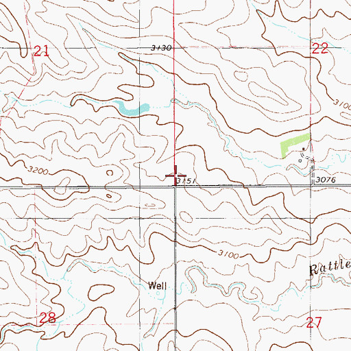 Topographic Map of Badlands School (historical), MT