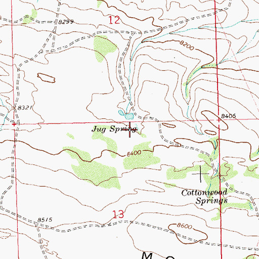 Topographic Map of Jug Spring, CO