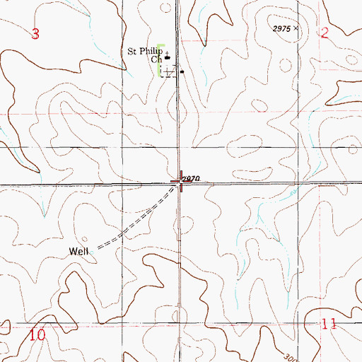 Topographic Map of Saint Phillip School (historical), MT