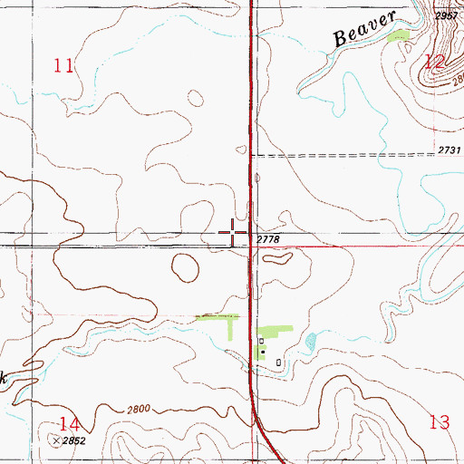 Topographic Map of Spring Creek School (historical), MT