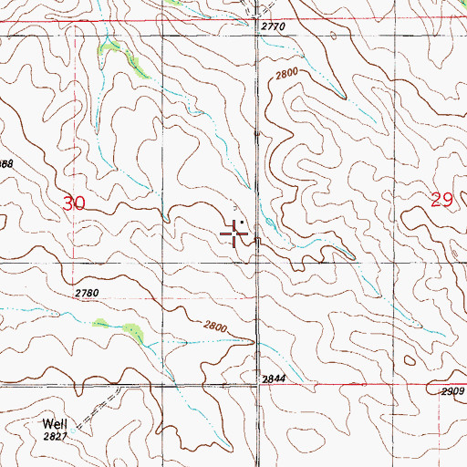 Topographic Map of Dahlville School (historical), MT