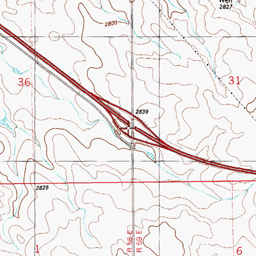 Topographic Map of Interchange 236, MT