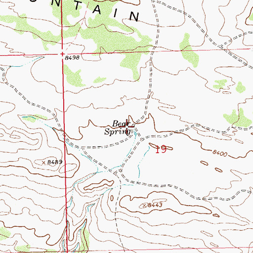 Topographic Map of Bear Spring, CO