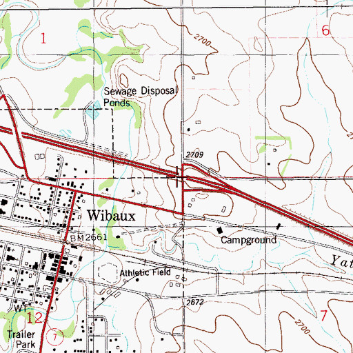 Topographic Map of Interchange 242, MT