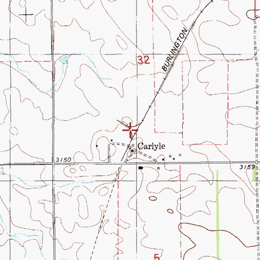 Topographic Map of Carlyle (historical), MT
