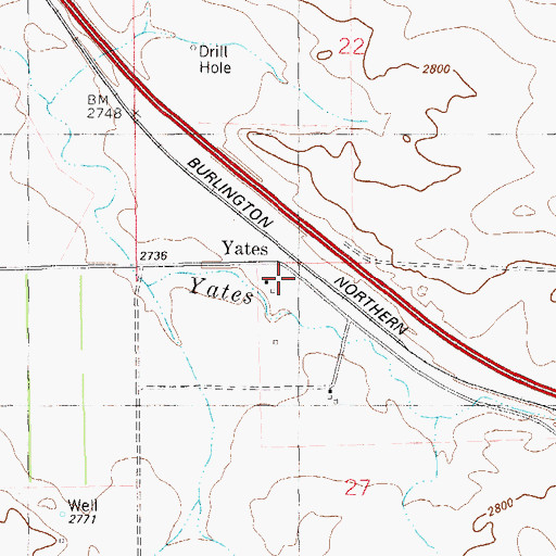 Topographic Map of Occident Elevator (historical), MT