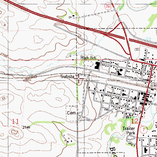 Topographic Map of Carol Park, MT