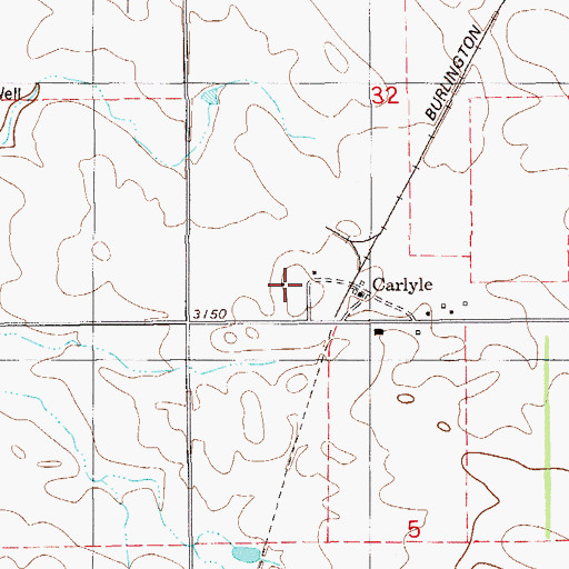 Topographic Map of Carlyle Post Office (historical), MT