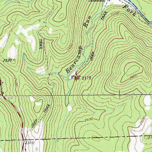 Topographic Map of Bear Camp School (historical), WV