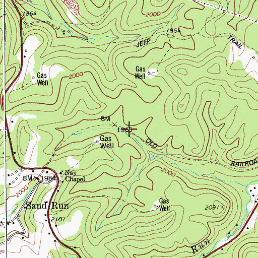 Topographic Map of Bentley Y (historical), WV